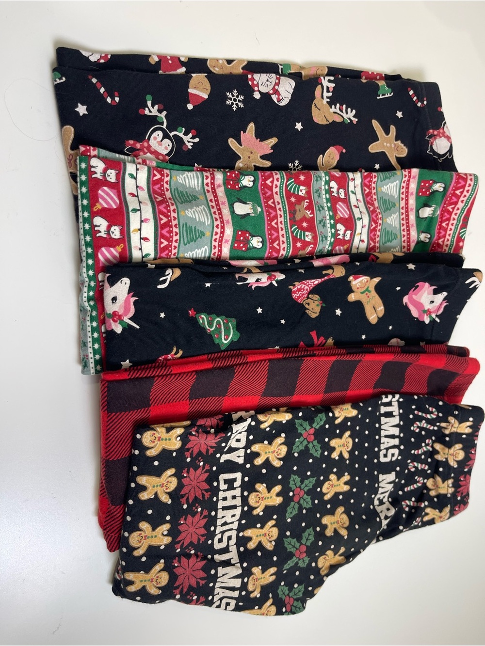 Mixed Lot Holiday Christmas girls Black, Red Christmas Leggings Set 7/8